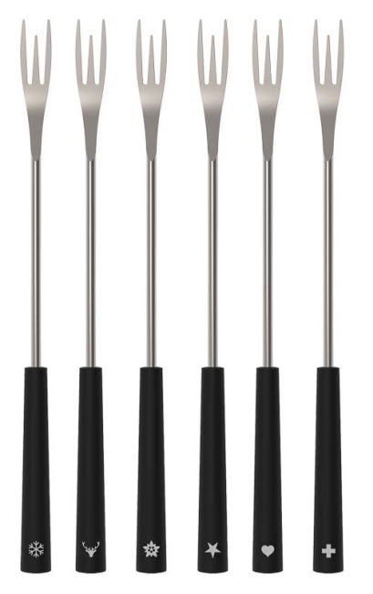 Fondueforks black 6 pieces Kisag 3455