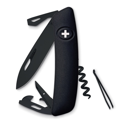 Swiza pocket knife black 11 functions incl. Corkscrew